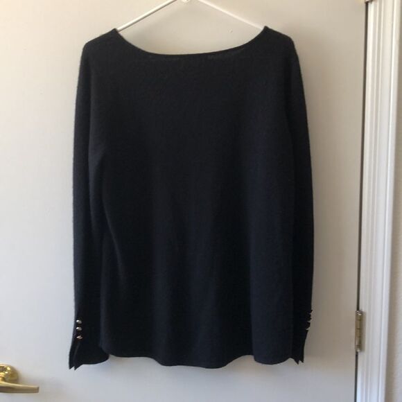 Peck & Peck Cashmere Sweater with Cut out Size L Gently used Black - Picture 2 of 6